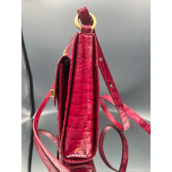 Brahmin Leather Melbourne Mimosa  Crossbody Bag croc-embossed - Picture 4 of 16